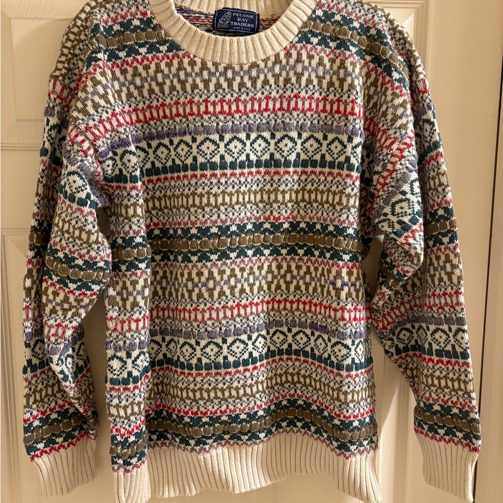 Peconic Bay Traders Multicolor Crewneck Sweater
